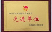 我院团委荣获2020年度无锡市共青团工作“先进单位”称号