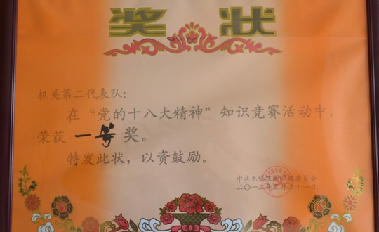 机关二支部参加学院党的十八大精神知识竞赛喜夺桂冠