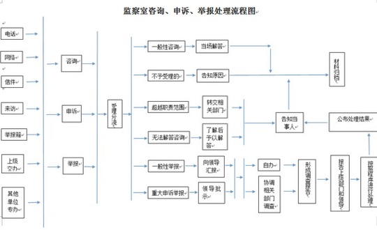 监察室咨询、申诉、举报处理流程图