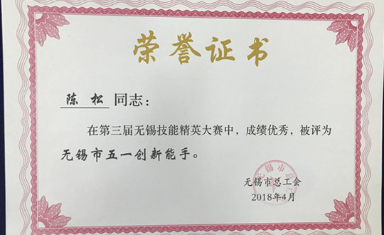 我院选手在第三届无锡技能精英大赛中喜获多项荣誉称号