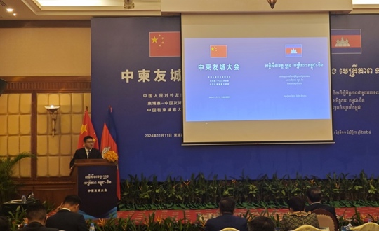 江苏省无锡技师学院参加2024中柬友城大会并作交流发言