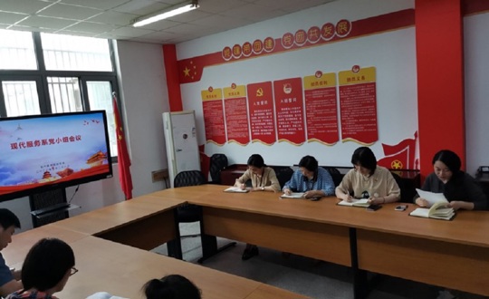 现代服务系召开5月党小组会议